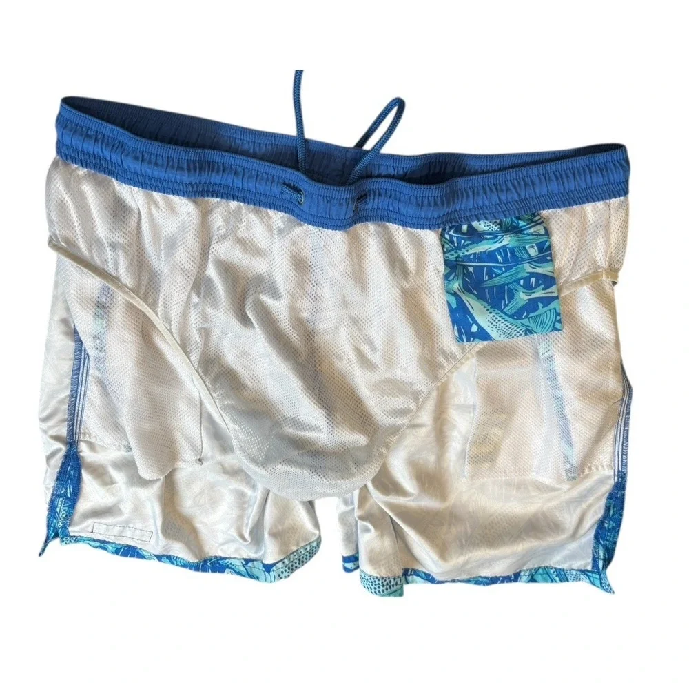 Vineyard Vines Men's Trunks Shorts Swim Size XL Chappy Fish Lined Elastic‎ Waist